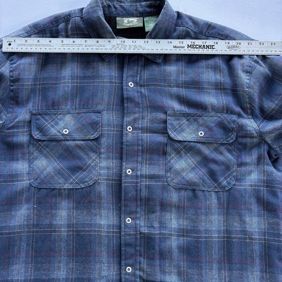 Stillwater Supply Co Sherpa Lined Flannel Shirt Jacket‎ XL Blue Plaid Snap Front - Picture 10 of 12
